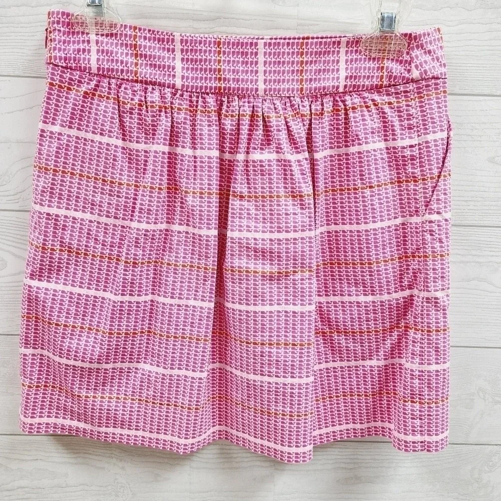 Vineyard Vines Womens Pink Whale‎ Print Mini Skirt Size 4 Preppy Cotton Blend